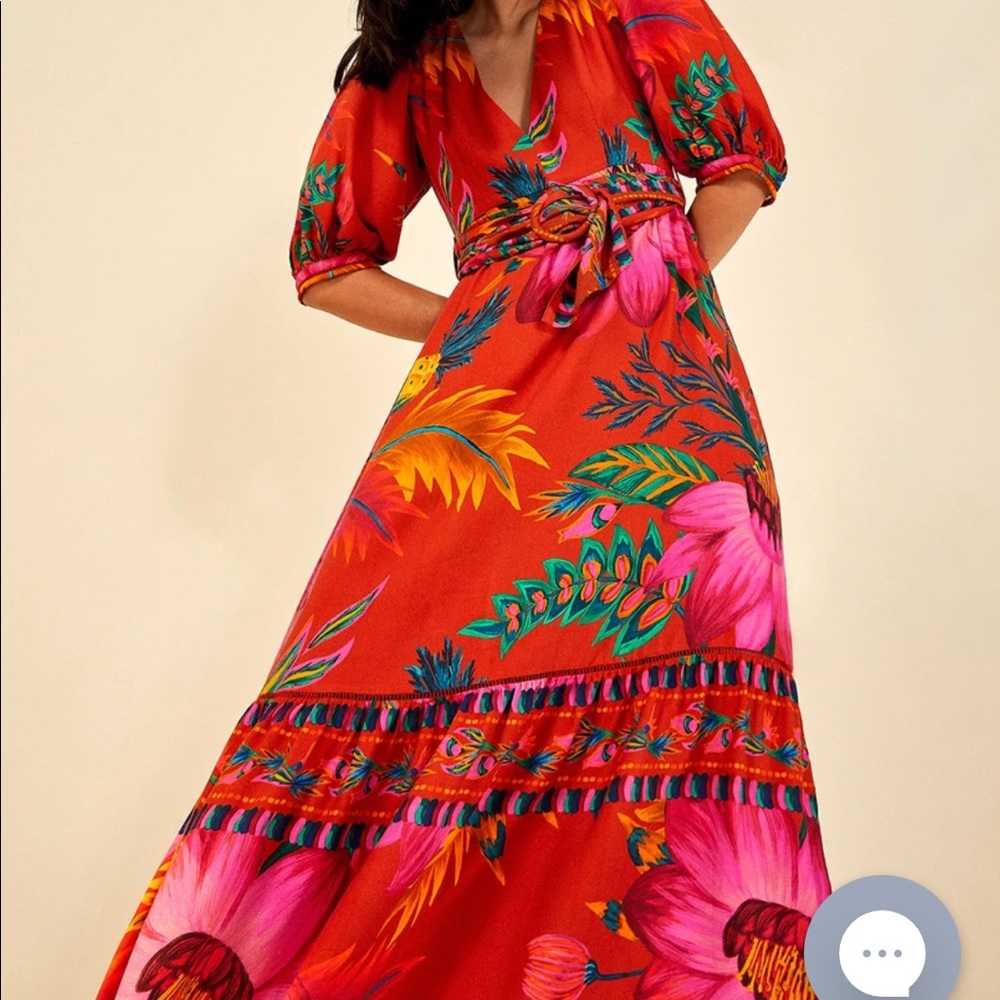 FARM Rio Maxi Flowers Maxi Dress Size L